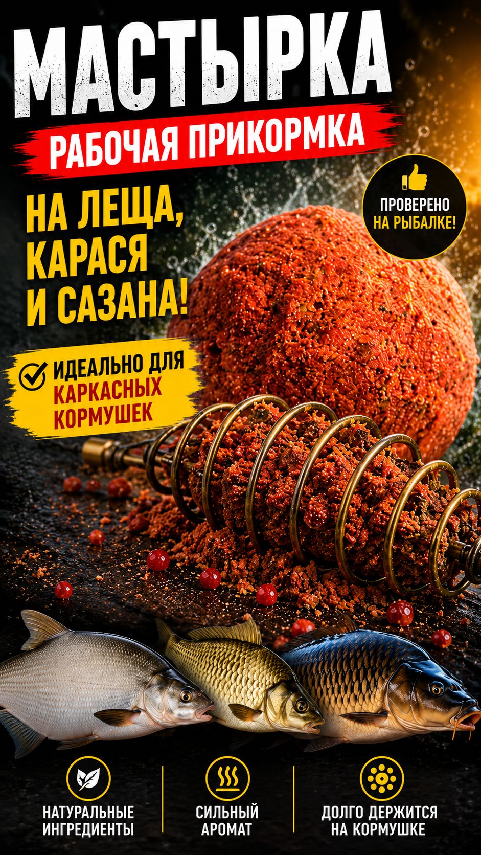 Мастырка, которая собирает рыбу! Карась, лещ и сазан в восторге 🎣