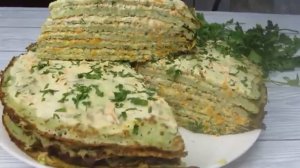 Вкуснейший кабачковый блинный торт, я за него столько благодарностей получила. Потрясающий вкус.