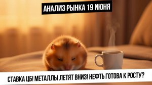 Анализ рынка 19 июня. Ставка ЦБ! Металлы падают! Нефть и газ развернулись в рост?