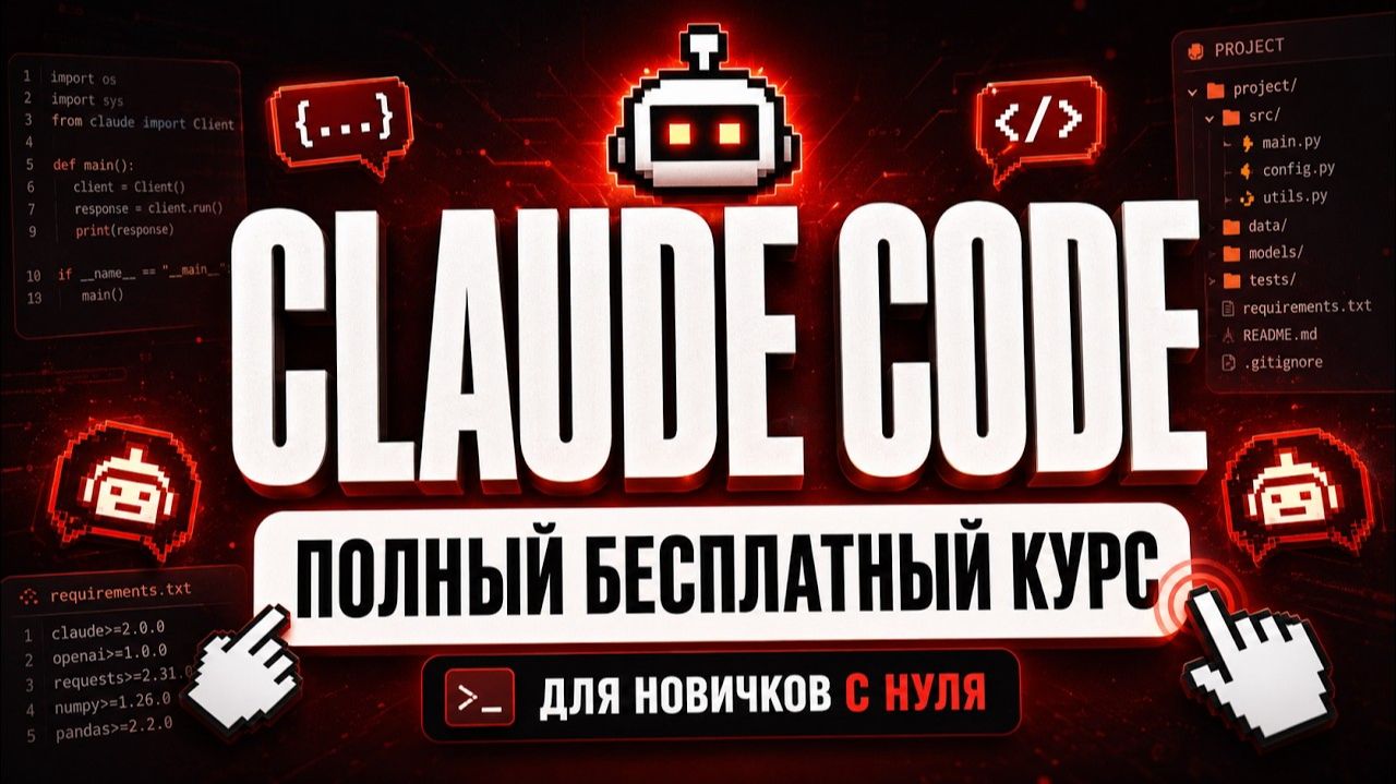 ПОЛНЫЙ БЕСПЛАТНЫЙ КУРС ПО CLAUDE CODE ДЛЯ НОВИЧКОВ | ВАЙБКОДИНГ С НУЛЯ | 1 УРОК смотреть онлайн
