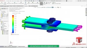 SolidWorks FEA Simulation Tutorial : Bolted Plate Assembly Stress & Safety Analysis #FEA #solidworks