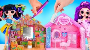 Картонный пушистый салон красоты для K-Pop Охотниц на Демонов! 10 DIY поделок для кукол L.O.L.