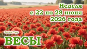 ВЕСЫ | ТАРО прогноз на неделю с 22 по 28 июня 2026 года