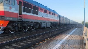 Тэп70-0531 с пассажирским поездом Усинск-Сыктывкар 12.06.2026