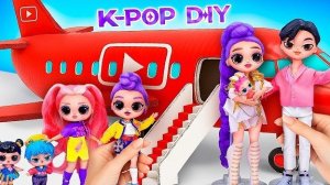 K-Pop Охотницы на Демонов в YouTube-самолёте! 10 поделок для кукол L.O.L.