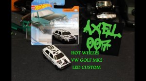 Тюнинг машинки.HOT WHEELS VOLKSWAGEN GOLF MK2 White.Working Headlights.Led Custom