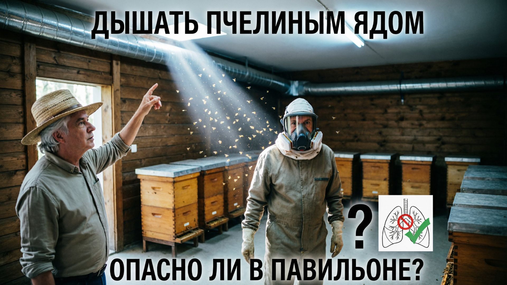 Опасно ли дышать пчелиным ядом в павильоне? Отвечает профессор Кашковский 🐝💨