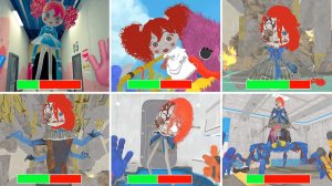 Poppy Playtime Главы 1,2,3,4-5 - Все ПОГОНИ и Прыжки в СВЕТЛОМ МОДЕ с Полосками Здоровья # 13