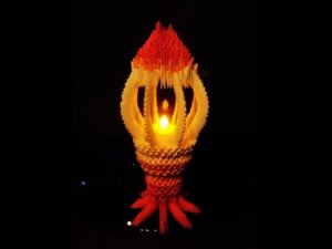 How to make 3d origami LAMP Лампа подсвечник Фото Мастер класс