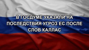 В Госдуме указали на последствия угроз ЕС после слов Каллас
