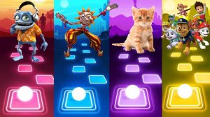 Мультик для детей. Баттл: Крейзи Фрог, SUN, Кот, Щенячий Патруль. Tiles Hop