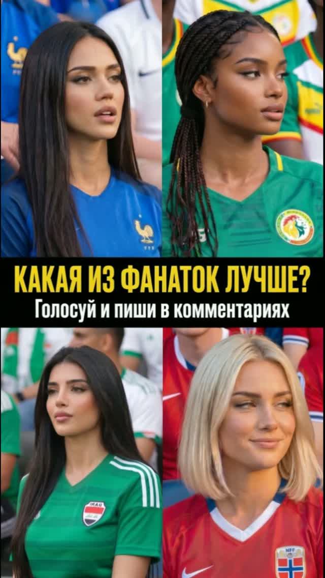 Какая болельщица футбола лучшая? | Группа I: Норвегия, Франция, Сенегал, Ирак