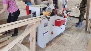 Работа четырехстороннего продольно-фрезерного станка EcoWood 412