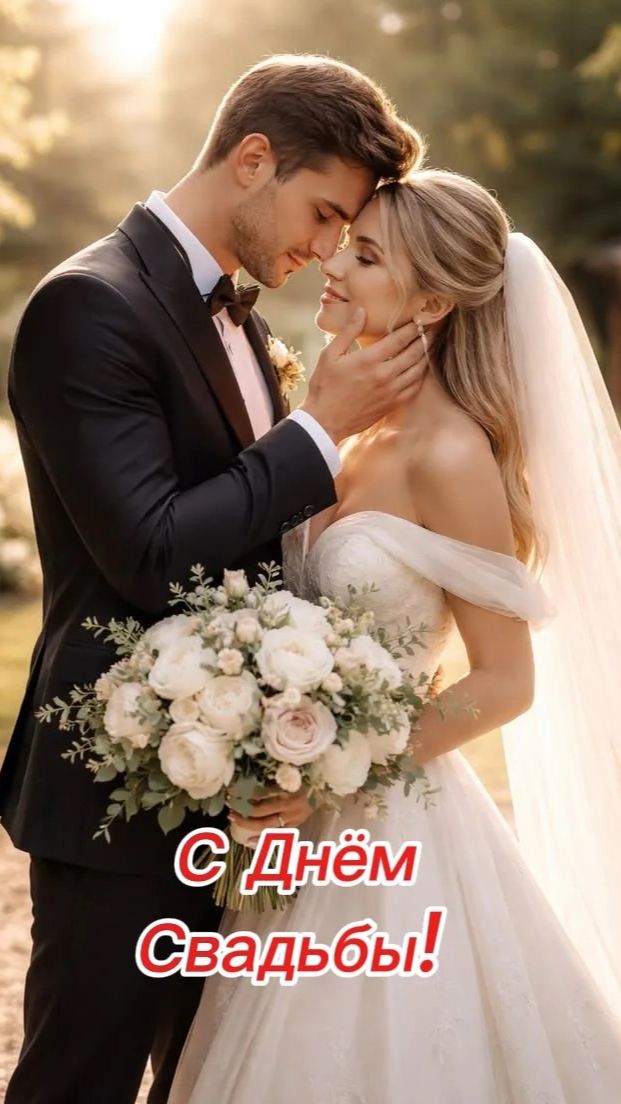 Открытка┃Поздравление с Днём Свадьбы!