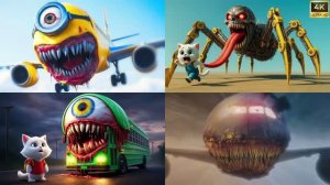 МУЛЬТИКИ ДЛЯ ДЕТЕЙ: РОБОТ ПАУК ШКОЛЬНЫЙ АВТОБУС МУТАНТ И МИНЬОН 🕷️🚌
