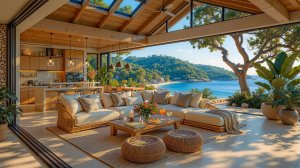 ЛЕТНИЙ ДЖАЗ НА ПАНОРАМНОЙ ВИЛЛЕ У МОРЯ ДЛЯ РАССЛАБЛЕНИЯ И РАБОТЫ ☀️🌴