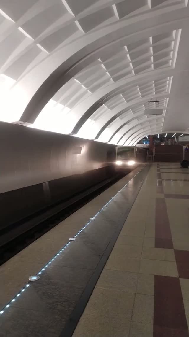 Станция метро Митино, Москва интерьер, пассажиры, поезда  Фрагмент 5