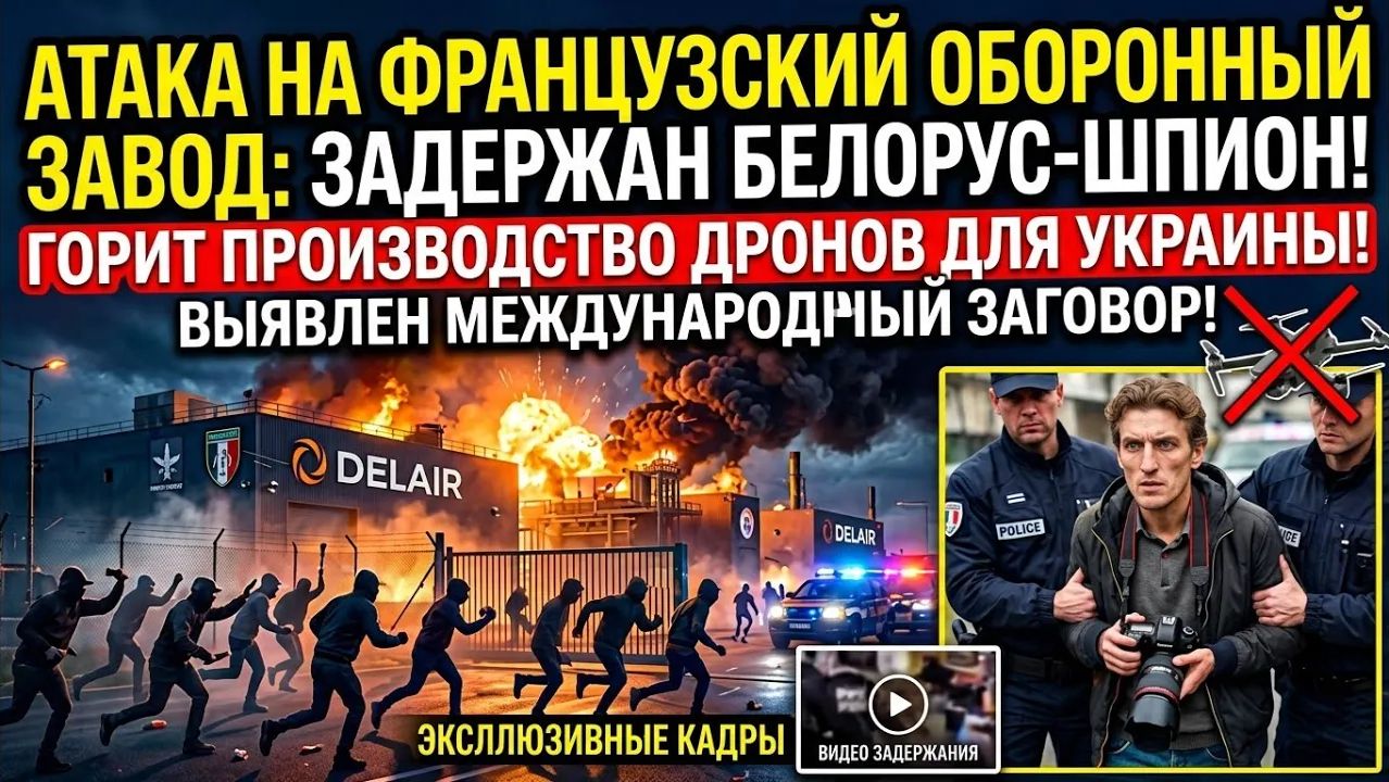 Срочно Французский оборонный завод атакован! Поимка белоруса со снимками секретных дронов для ВСУ смотреть онлайн
