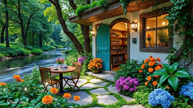 ☕ Кафе у лесного ручья | Нежный джаз для отдыха, работы и чтения