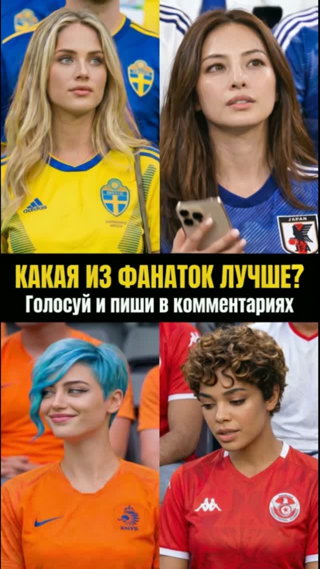 Какая футбольная болельщица лучшая? | Группа F: Швеция, Япония, Нидерланды, Тунис
