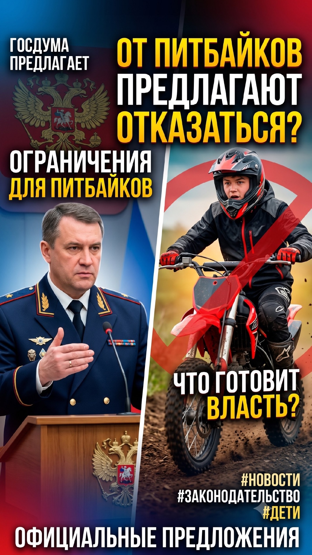 Госдума готовит ограничения на питбайки для несовершеннолетних: что предлагают власти?