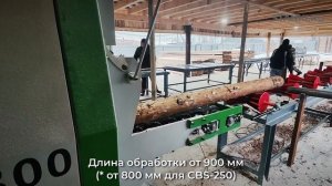 Бревнопильный станок EcoWood CBS-300 на производстве! Пиление тонкомера от 10 см