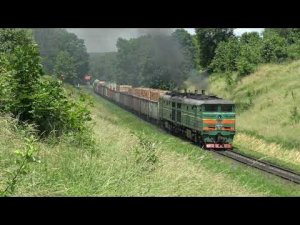 2ТЭ10М-3447 на перегоне Великий Кучурів - Глибока-Буковинська Україна [Уз] СИЛА 10Д100 10D100