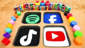 Как сделать логотипы TikTok, YouTube, Facebook и Spotify из конфет Orbeez, Fanta, Coca Cola и Mentos