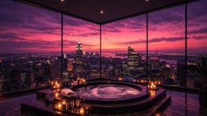 New York Rooftop Night 2026 🌃 Late Night Sax & City Lounge