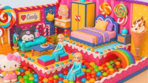 Постройте красочный конфетный мини-домик 🍬💖 со спальней и гостиной #Картонный домик своими руками