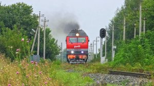 Неспешный ТЭП70БС-245 с поездом Бишкек - Москва на подходе к Моршанску