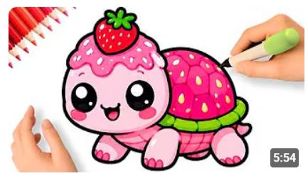 КАК НАРИСОВАТЬ ПРОСТУЮ КАВАЙИ-ЧЕРЕПАШКУ-КЛУБНИКУ 🍓💗