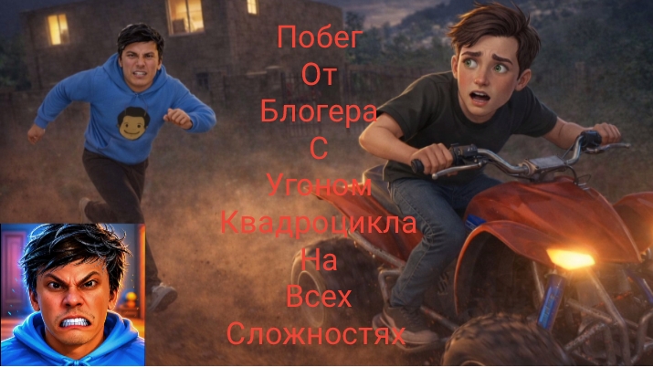 Побег от блогера с угоном квадроцикла на всех сложностях | Побег от блогера