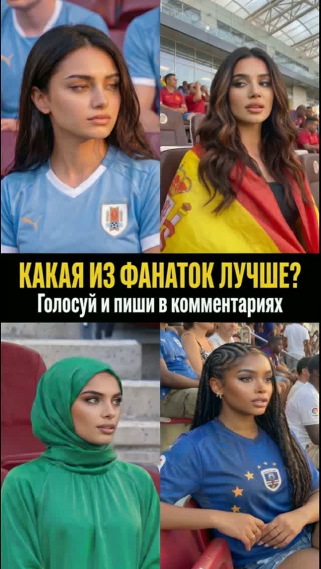 Какая болельщица футбола лучшая? | Группа H: Уругвай, Саудовская Аравия, Испания, Кабо-Верде