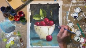 Рисуем спелые вишни🍒