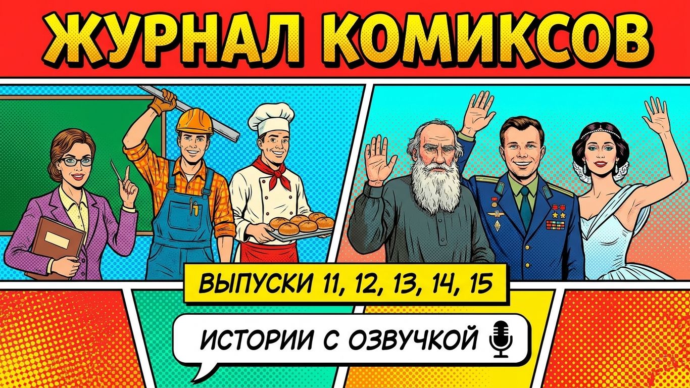 Журнал комиксов с озвучкой. Выпуски 11, 12, 13, 14, 15