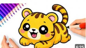 КАК НАРИСОВАТЬ МИЛОГО КАВАИЙСКОГО ТИГРЕНКА 🐯💛