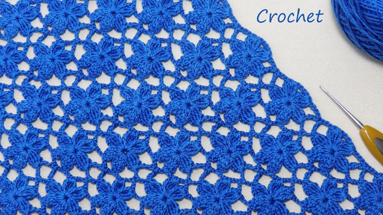 Easy Crochet Flower Lace Pattern 🌸 Beginner Tutorial 🌸 Легкий цветочный УЗОР Вязание для начинающих смотреть онлайн