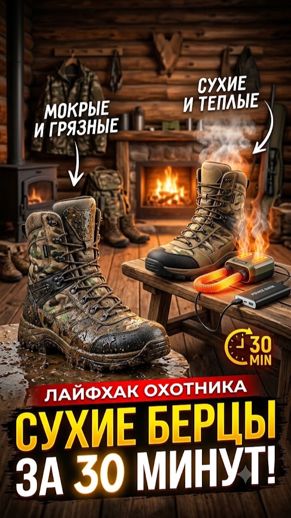 «Лайфхак охотника: Сухие берцы за 30 минут»