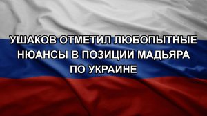 Ушаков отметил любопытные нюансы в позиции Мадьяра по Украине
