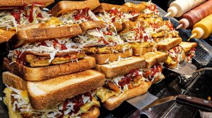 Мастер уличного тоста! Традиционный тост с сыром и яйцом с рынка — корейская уличная еда