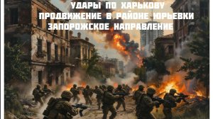 Новости СВО Сегодня- Удары по Харькову Продвижение в районе Юрьевки Запорожское направление