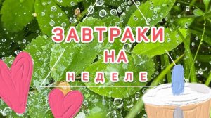 ЗАВТРАКИ НА НЕДЕЛЮ, чем позавтракать?