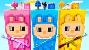💪ЧАНК СИНИЙ ЛАБУБУ vs ЖЁЛТЫЙ vs РОЗОВЫЙ В МАЙНКРАФТ! ШЕДИ ЛЕСКА И НУБИК MINECRAFT