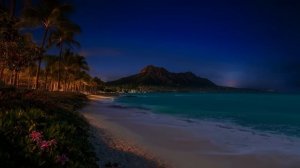 Ночная Гавайская Атмосфера 🌴 Спокойный Берег Океана и Звуки Волн