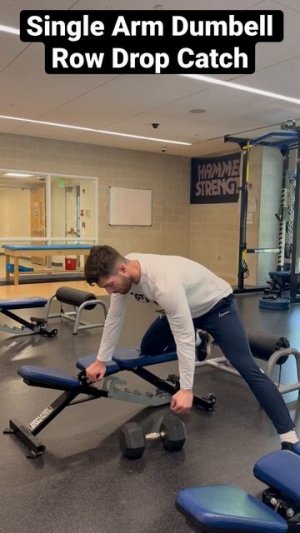 Single Arm Dumbbell Row Drop Catch Тяга в упоре на скамью дроп