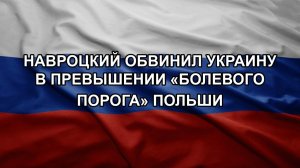 Навроцкий обвинил Украину в превышении «болевого порога» Польши