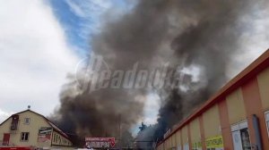 Пожар на строительном рынке в Балашихе