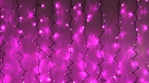 Серпантин Гирлянда электрическая LED Дождь 276 внешняя (розовый), (2х1,5м.)