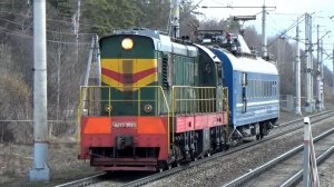 ЧМЭ3-3593 с вагоном «Лаборатория контактной сети»